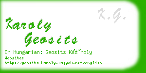 karoly geosits business card